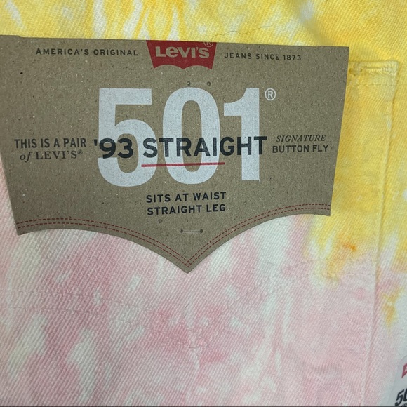 NWT Levi’s 501 93 Straight Tie Dye Buttonfly Jeans - Picture 7 of 9